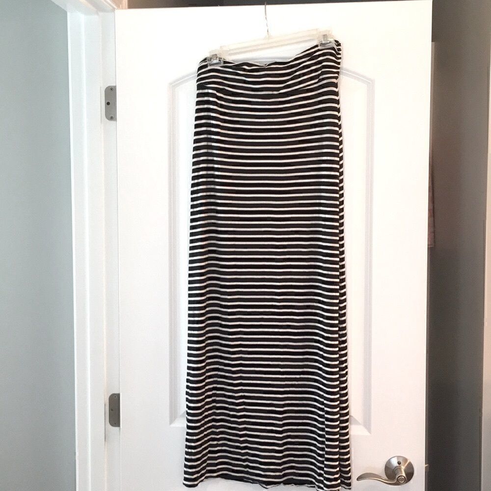 J.Crew navy and white stripe stretchy maxi skirt size XS - Picture 5 of 8